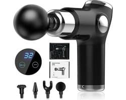 Eszenzics™ Massage Gun - 4 opzetstukken en 32 Standen - Professioneel gebruik - Sport en Relax Massage apparaat - Fysiotherapie - Massage Pistool - Zwart