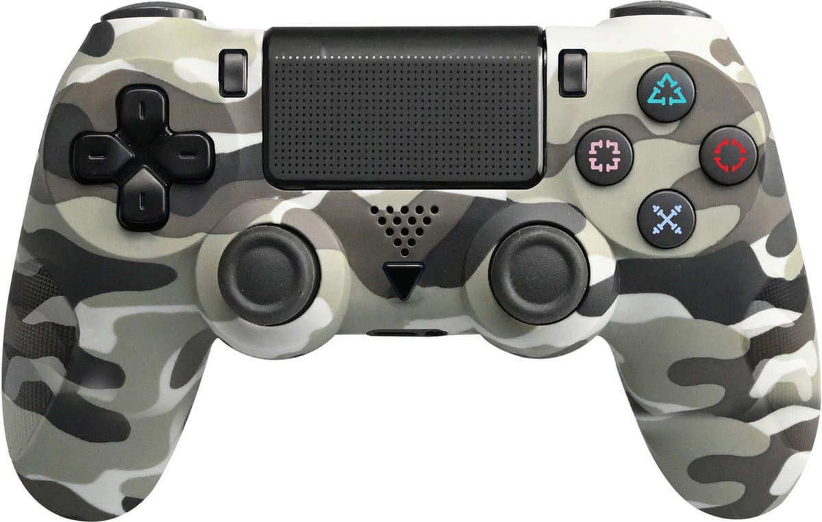 Draadloze Game Controller - Geschikt voor PS4 - Camouflage Grijs — afbeelding 1