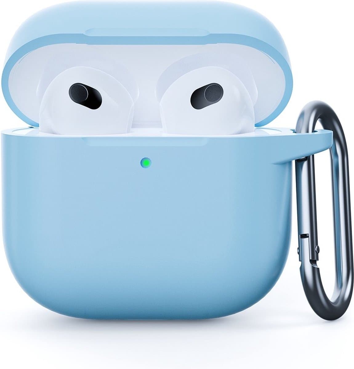 Coverup Hoesje - Geschikt voor AirPods 5 / 4 Hoesje - Coverup Siliconen AirPods Case met Sleutelhanger - Lichtblauw — afbeelding 1