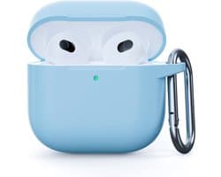 Coverup Hoesje - Geschikt voor AirPods 5 / 4 Hoesje - Coverup Siliconen AirPods Case met Sleutelhanger - Lichtblauw
