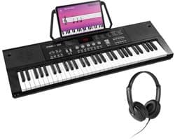 MAX KB15 Keyboard set met koptelefoon en bladmuziekhouder - Perfect voor beginners - Oplaadbare accu