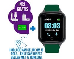 Wiesba WB73S - GPS Horloge Senior - Smartwatch voor Ouderen - Persoonlijke alarmen - alarm horloge ouderen - GPS Horloge Alzheimer - Valdetectie - Groen