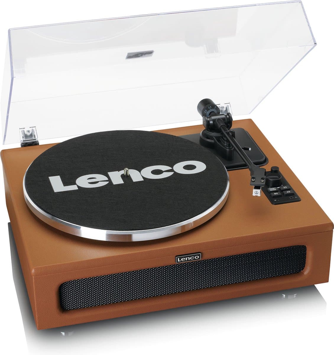 Lenco Platenspeler met Bluetooth - Vier ingebouwde Speakers 40W RMS - LS-430BN - Bruin — afbeelding 1