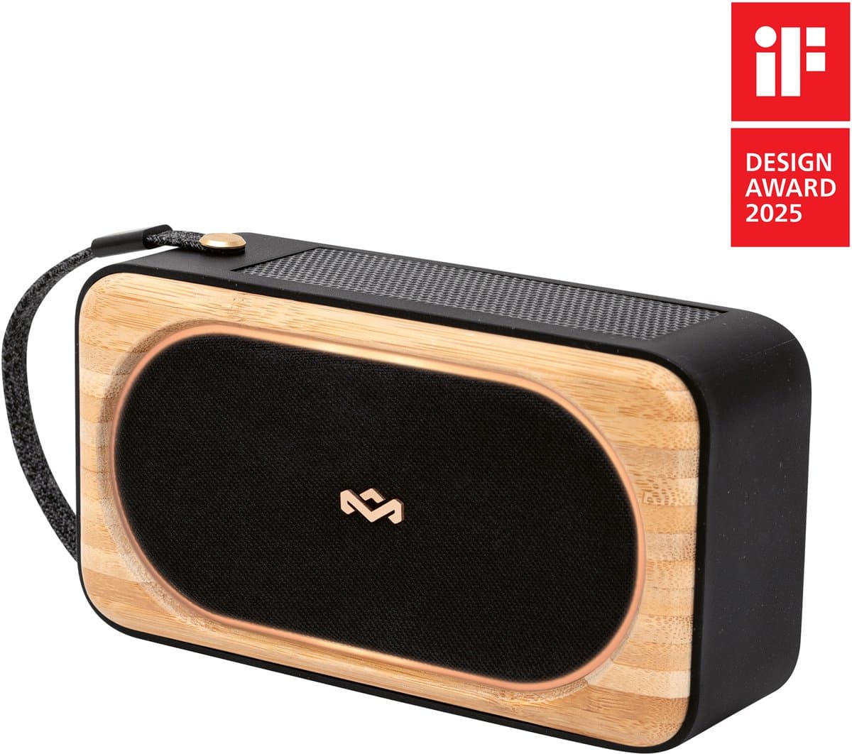 House of Marley Roots Solar Bluetooth speaker - Draadloze compacte speaker - Ingebouwde Flesopener - Solar Powerbank - Waterproof - 19 uur Batterijduur - Gemaakt van Duurzame Materialen - Zwart — afbeelding 1