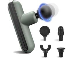Draagbaar Mini Massagepistool voor Pijnverlichting - Elektrisch Handmassageapparaat met 4 Massagekoppen voor Ontspanning