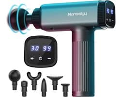 Massagepistool voor spierontspanning - 30 snelheden, LED-display en 6 massagekoppen