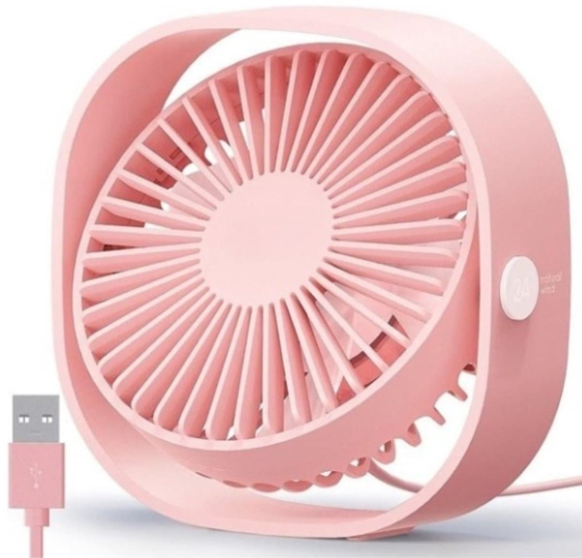 StayPowered Tafelventilator - Krachtige Koeling binnen Handbereik - 3 Snelheden - 360° Draaibaar - USB-Aangedreven - Compact Ontwerp - Stil Gebruik - Roze - Draagbaar - Levering Sneller dan Aangegeven! — afbeelding 1