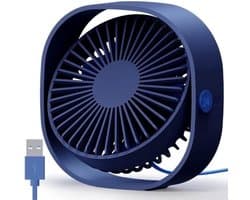 StayPowered Tafelventilator - Krachtige Koeling binnen Handbereik - 3 Snelheden - 360° Draaibaar - USB-Aangedreven - Compact Ontwerp - Stil Gebruik - Blauw - Draagbaar - Levering Sneller dan Aangegeven!