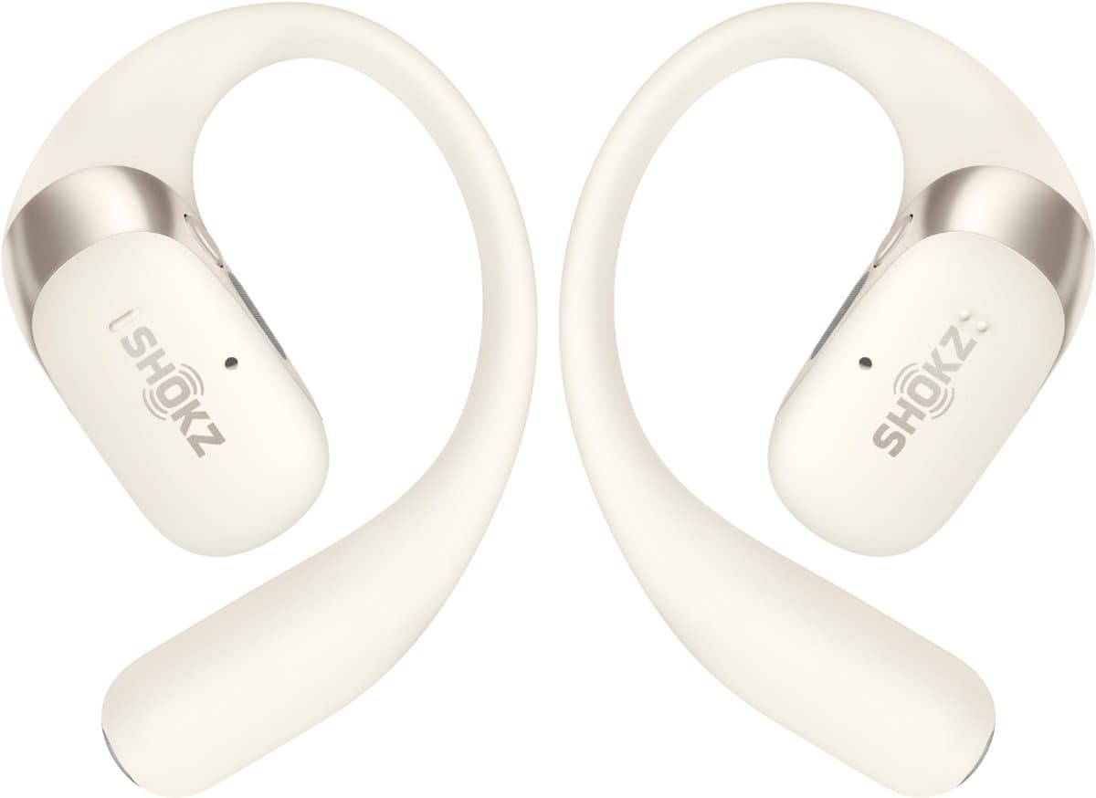 Shokz OpenFit 2 Open-ear Sporthoofdtelefoon – Draadloze Oordopjes – Beige — afbeelding 1
