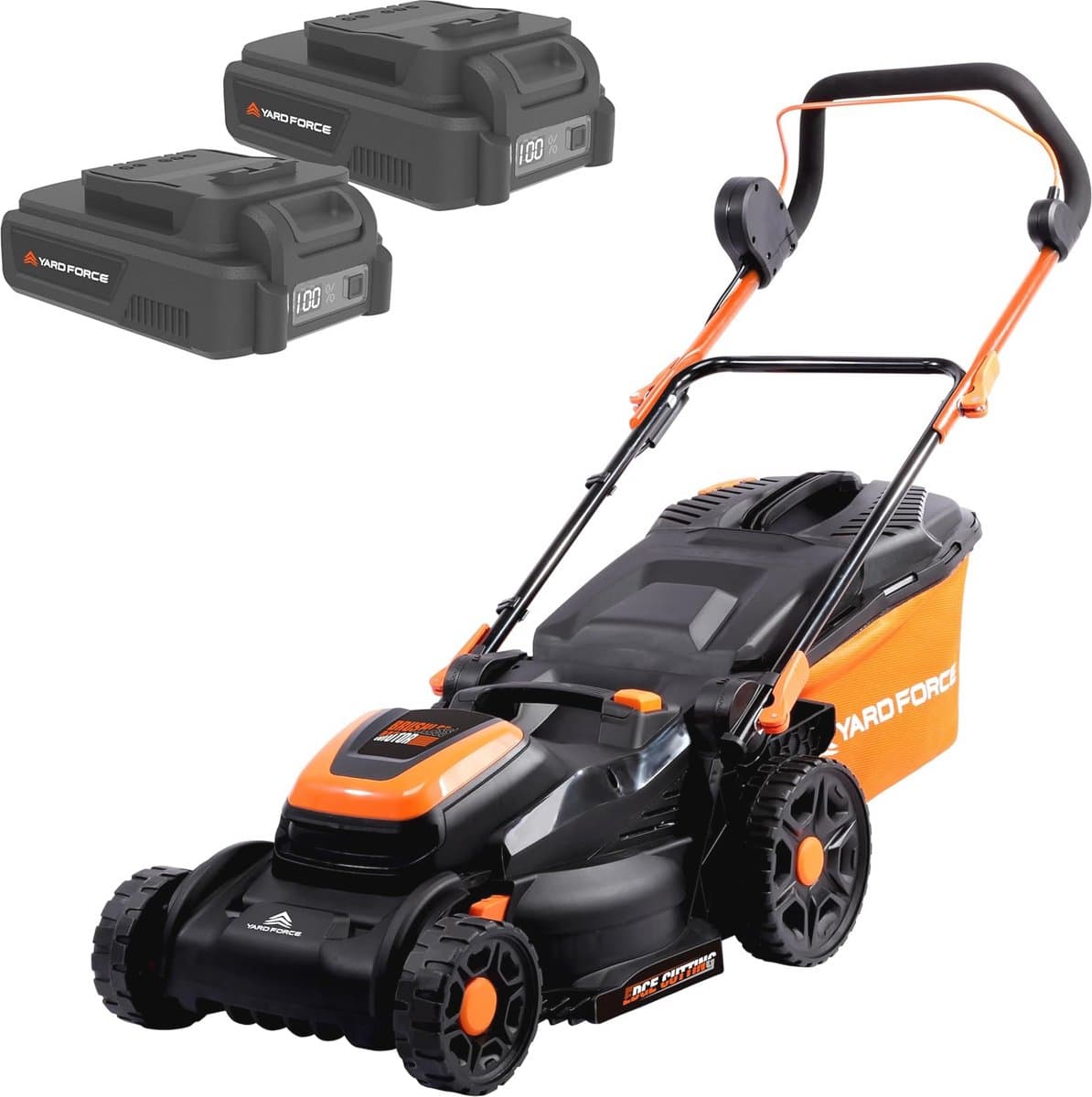 Accugrasmaaier met 37 cm maaibreedte, 20 V 2,5 Ah dubbele accu en 40 liter graszak voor gazons tot 450 m² — afbeelding 1