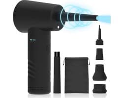 Brixy 4-in-1 Air Duster - Perslucht - 53K RPM - Blazen En Zuigen - Compressed Air - Draadloos En Oplaadbaar - Zwart