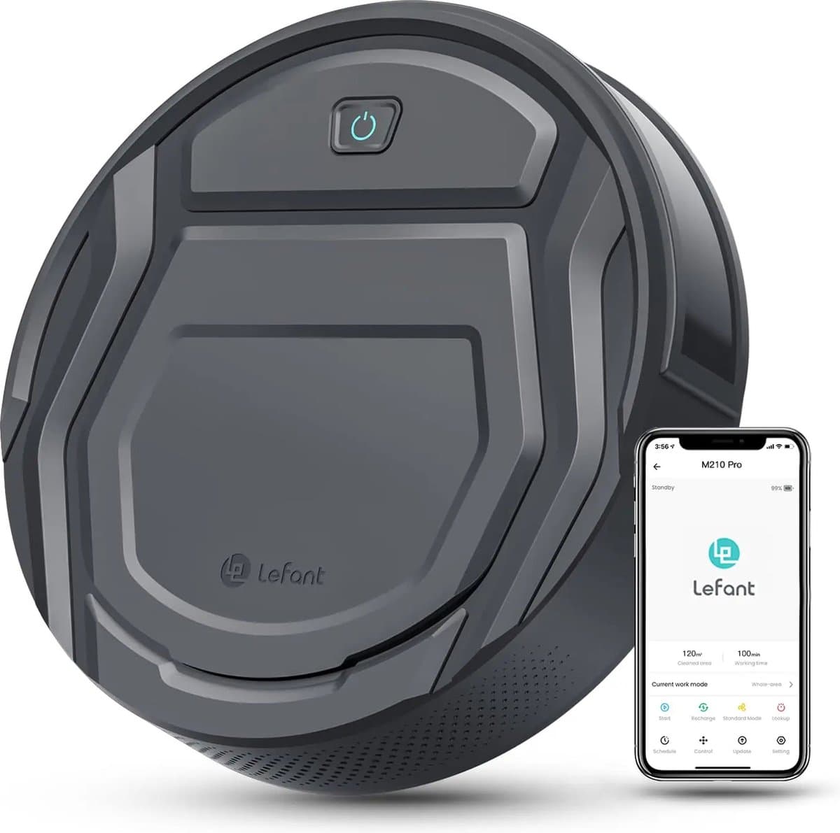 Comnox - Lefant M210 Pro Robotstofzuiger - 2200Pa Zuigkracht - WiFi/App/Alexa Bediening - 120 Minuten Looptijd - Compact en Slim Ontwerp — afbeelding 1