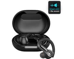 JLab Epic Sport ANC 3 Draadloze Oordopjes - Oortjes Draadloos – LDAC audio - Hybrid Active Noise Cancelling - 56 uur Batterijduur - IP66 Waterbestendig - Aanpasbare EQ3 instellingen - Bluetooth Multipoint - Hardlopen - Zwart