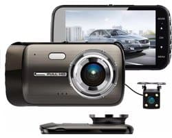 TechU™ Dashcam Voor en Achter Camera – M19 Antraciet – Dashboardcamera – Full HD 1080P – 170° Wijdhoeklens – G-sensor – Parkeermodus – Nachtvisie – Loop recording – Bewegingssensor – Incl. Achteruitrijcamera - voor auto