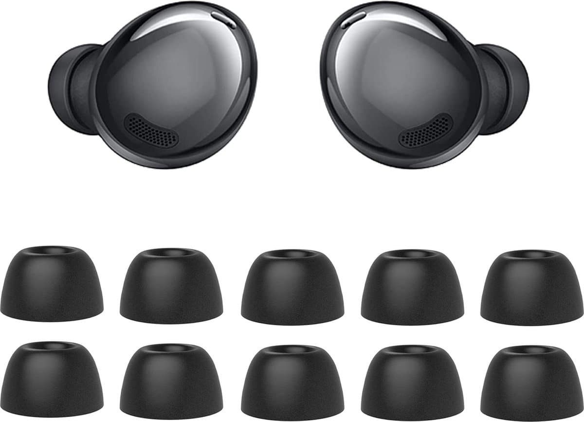 Oordopjes geschikt voor Samsung Galaxy BudsPro - Samsung Galaxy Buds Pro tips - Samsung Galaxy Buds Pro vervanging tips - 5 paar oordopjes voor Samsung Galaxy Buds Pro - Zwart / Medium — afbeelding 1