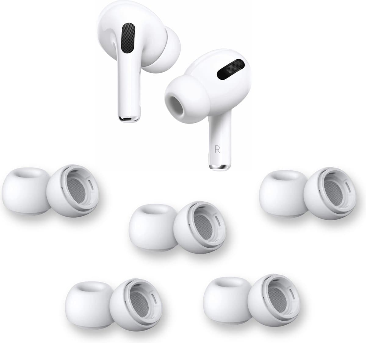 AirPods Pro Oordopjes Small Wit – 5 Paar (10 Stuks) – AirPods Pro Ear Tips Vervanging – Siliconen Oordopjes – Geschikt voor Apple AirPods Pro – Noise Cancelling — afbeelding 1