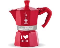 Bialetti Moka Express I Love Coffee - Percolator - Rood - 3 kops - 130ml