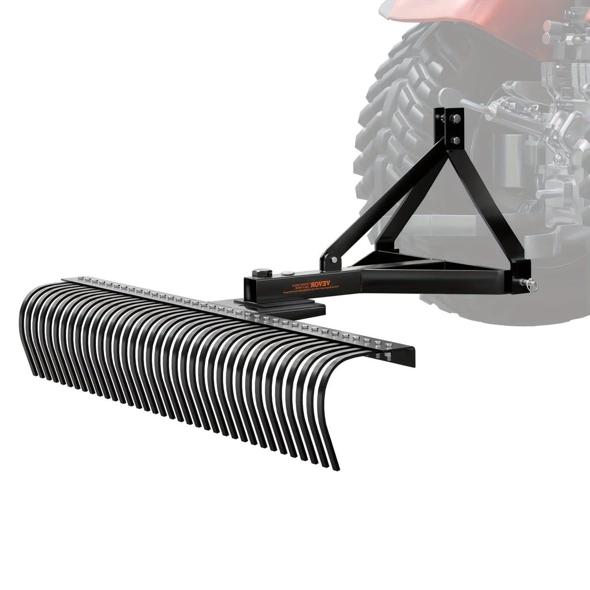 Verticuteermachine – Gazonbeluchter – Hark – Grasmaaier Accessoire – Schoffel – 72 Inch Werkbreedte – 36 Stalen Tanden – Zwart — afbeelding 1