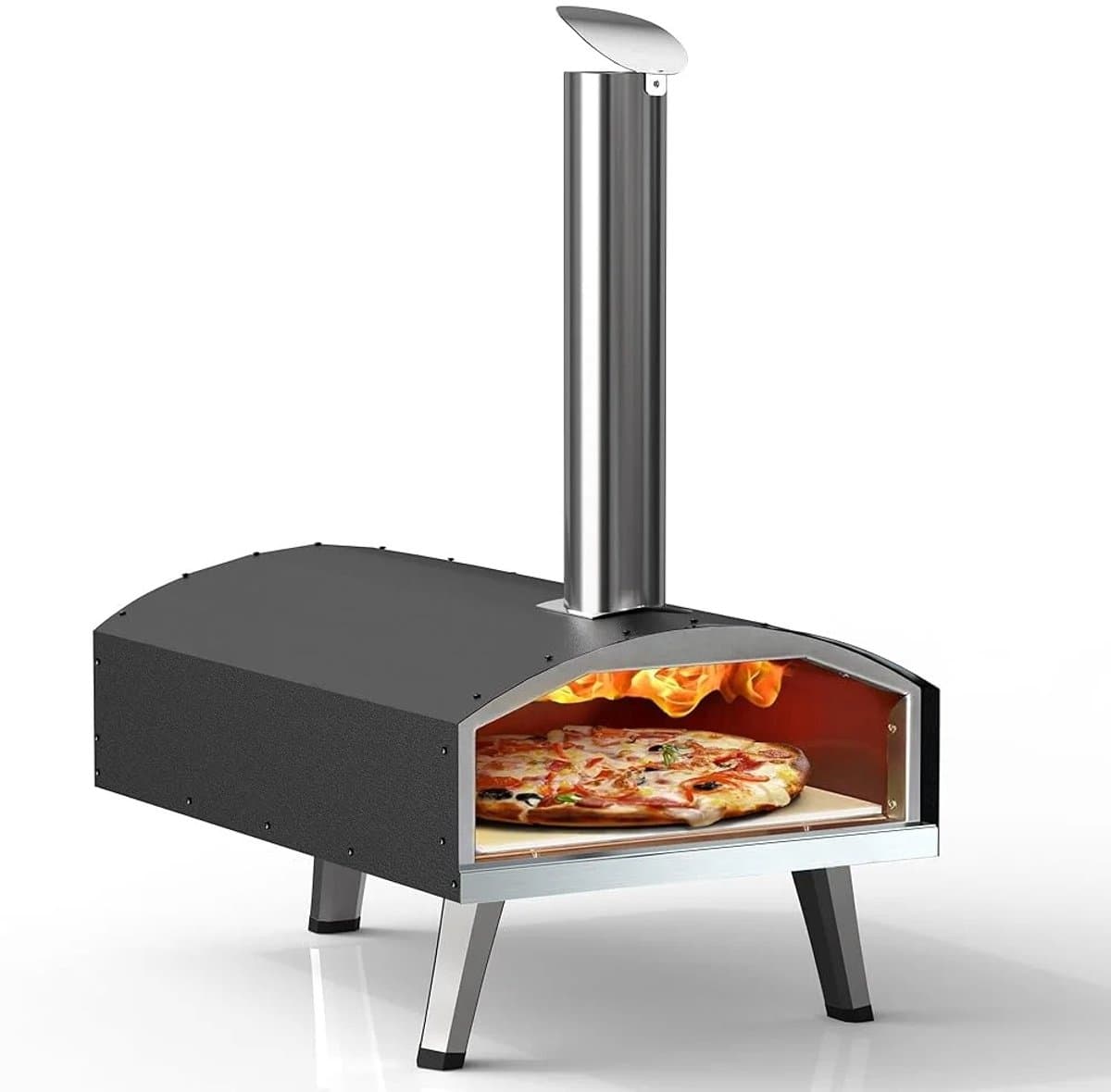 Trexxo - Oven - Pizza Oven - Buiten Oven - Roterende pizza steen - Pizza Cutter - Pizza Spatula - Mini Oven - Stainless - Zwart — afbeelding 1