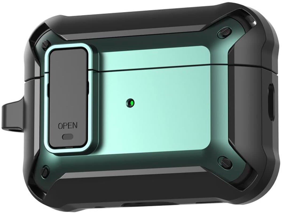 Telestore - Hoesje geschikte voor AirPods Pro 3 - TPU hybride hoesje Beschermhoes - Shockproof AirPods Pro 3 Cover - AirPods Pro 3 Hoesje - Geschikt voor Apple Airpods Pro 3 - groen - hard en TPU cover met sleutelhanger — afbeelding 1