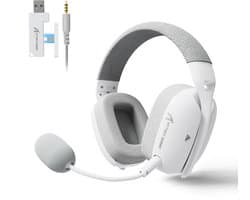 ATTACK SHARK L80Pro - 2.4GHz Draadloze Gaming Headset - Lichtgewicht - Bluetooth koptelefoon - Multiplatform - Geschikt voor PS4/PS5, Nintendo Switch - Wit