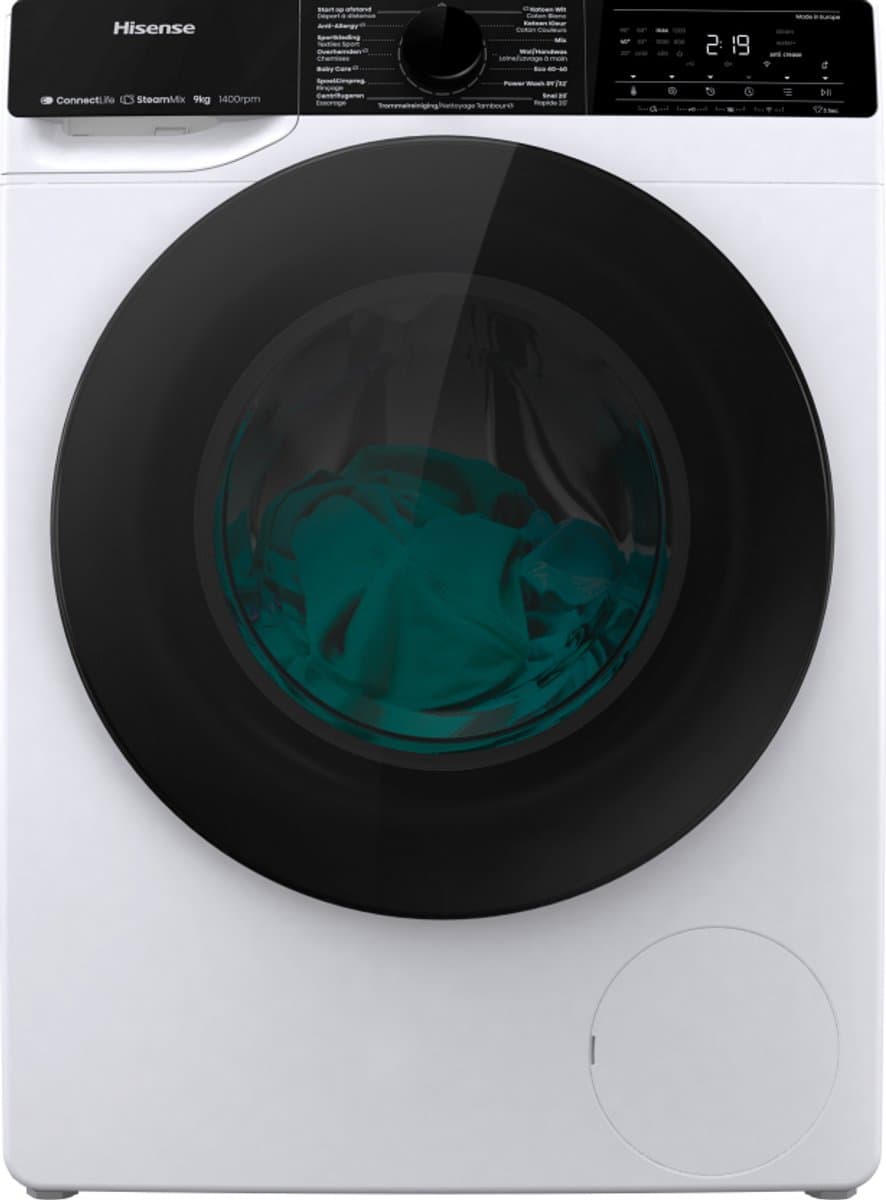 Hisense WF5V943BW/BLX wasmachine Voorlader 9 kg 1300 RPM Wit — afbeelding 1