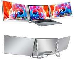 Techdecor S900 Laptop Screen Extender – 16 Inch IPS Portable Monitor – Dual Screen Laptop – 1920×1200 – USB-C Plug & Play
