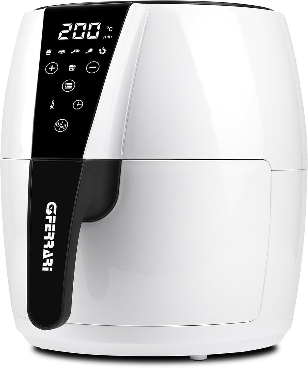 G3 Ferrari Friggisano Easy Airfryer 4,8L – Digitale Heteluchtfriteuse – 6 Programma’s – 1500W – Zwart/Wit — afbeelding 1