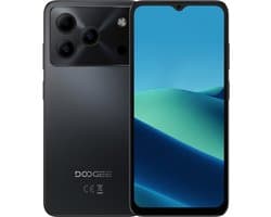 DOOGEE Note 56 Pro Smartphone - 32 GB RAM + 128GB ROM - 6,56 inch 90Hz - 4G Dual SIM - 6150mAh - GPS - Anroid16 - GPS - Zwart