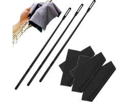 Fluit Reinigingsset - 3 Stuks - Schoon Wattenstaafjes - Fluitenreiniger - Muziekinstrumenten Polijsten - Doek Cleaner Accessoires - Reinigingsset Voor Dwarsfluit - Reinigingsdoek Set Voor Dwarsfluit En Saxofoon - Zwart