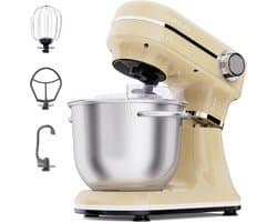 SUNCOK Keukenmixer, Keukenmachine, krachtige motor van 1500W, met twee roestvrijstalen mengkommen (4,5 l en 5,5 l), multifunctionele deeghaak, geschikt voor bakken en kneden van deeg.
