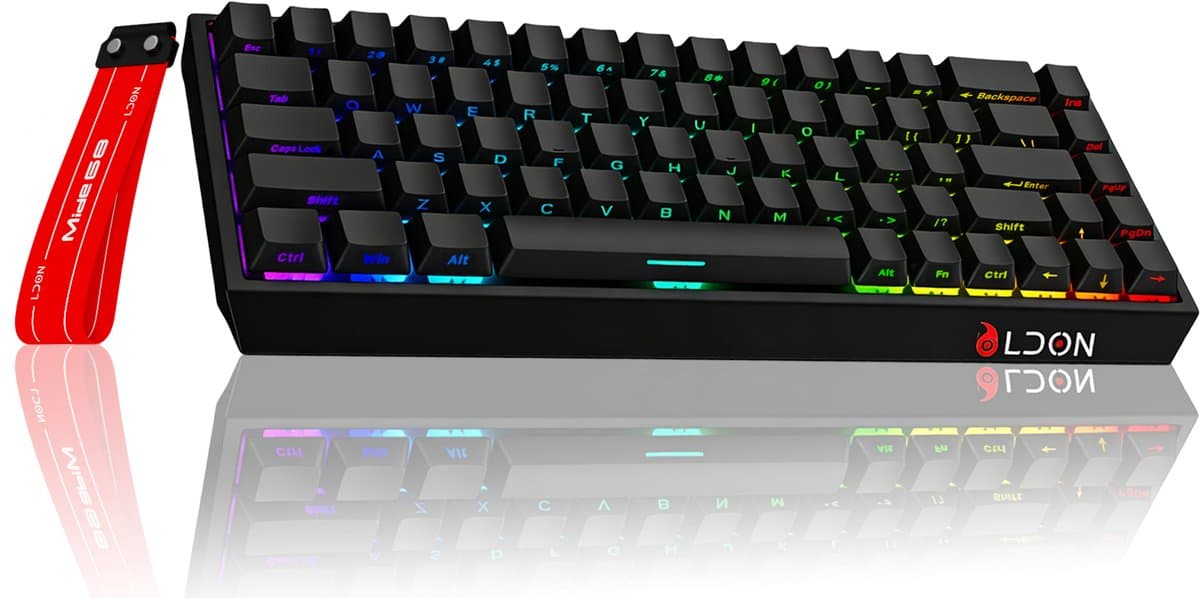 Mide68 - 65% Bedraad Gaming Toetsenbord - RGB Verlicht toetsenbord - Hall Effect Rapid Trigger Mechanisch Toetsenborden - Hot Swap - 8K Hz - 0.01mmRT - 0.125ms - Zij Bedrukte toetsen - 68 Keys -Beste prijs-kwaliteitverhouding - Edele zwarte — afbeelding 1