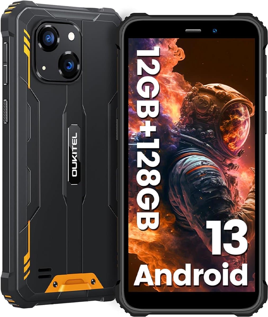 OUKITEL WP32 Rugged Smartphone - IP68/IP69K Outdoor Telefoon - Dual SIM 4G - 12GB RAM - 128GB ROM - 6300 mAh - 5,93 inch - GPS, NFC, OTG - Oranje — afbeelding 1