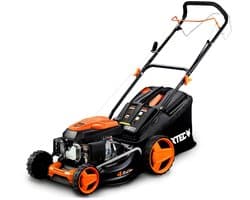 FUXTEC 4in1 Benzine Grasmaaier FX-RM4646 - 3,5 pk/2,6 kW - 46 cm Maaibreedte - 7-traps Hoogteverstelling - 4-Takt - Achterwielaandrijving - 50L Grasvanger - Mulchfunctie & Zij-uitworp