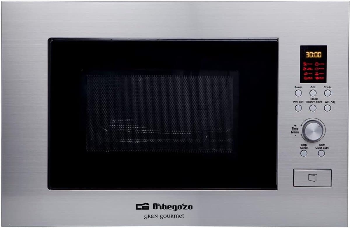 Inbouw Magnetron - Grillfunctie Oven - Snel Maaltijden Bereiden - Roestvrij Staal - 23 Liter - Zilver — afbeelding 1
