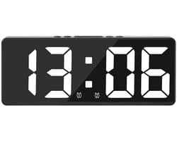 longziming -Digitale Wekker voor Slaapkamer – LED Klok met Temperatuur – Instelbare Helderheid – Zwart/Wit