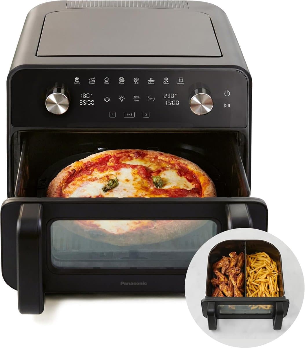 Luchtfriteuse XL - Crispy Friteuse - Gezond Koken - Dubbele Zone Flex - 96 Liter - Zwart — afbeelding 1