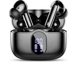 SBG Draadloze Oordopjes - Noise Cancelling - Headset - Bluetooth 5.4 - Earbuds oplaadcase - LED Display - Met Microfoon - Extra dopjes - Zwart