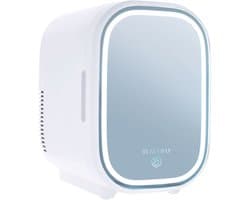 FreshGlow Skincare Fridge - Mini Koelkast - Make-up Koelkast - Mini fridge - Met Spiegel en Verlichting - 8L - Wit