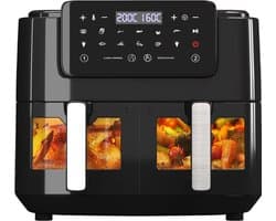 Thuys – Heteluchtfriteuse XXL 9L 2 Laden LED – 2400W – Zwart