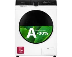 Inventum VWM1010W Wasmachine - 10kg - 1400 toeren - Energielabel A-30% - Stoomfunctie - Wit