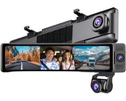 H330 - Dashcam voor Auto - WiFi - Dashcams - FullHD video - Met 3 camera's - Super compact - 16:9 - 10.26 inch Scherm - Zwarte doos GPS - Zwart