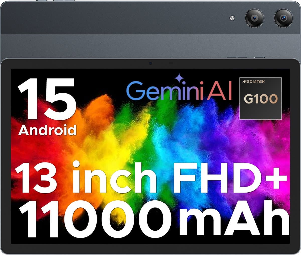DOOGEE TAB E3 Pro - Tablet - Android 15 tablet - 32GB RAM + 256GB ROM(2TB TF) - 13 inch+ 90Hz- 4G LTE - Octa-Core Helio G100 - 11000mAh/18W - Gemini AI - 13MP + 8MP Camera - 7,9 mm Ultradun Design - Gezichtsherkenning - 5G Wi-Fi - Grijs — afbeelding 1