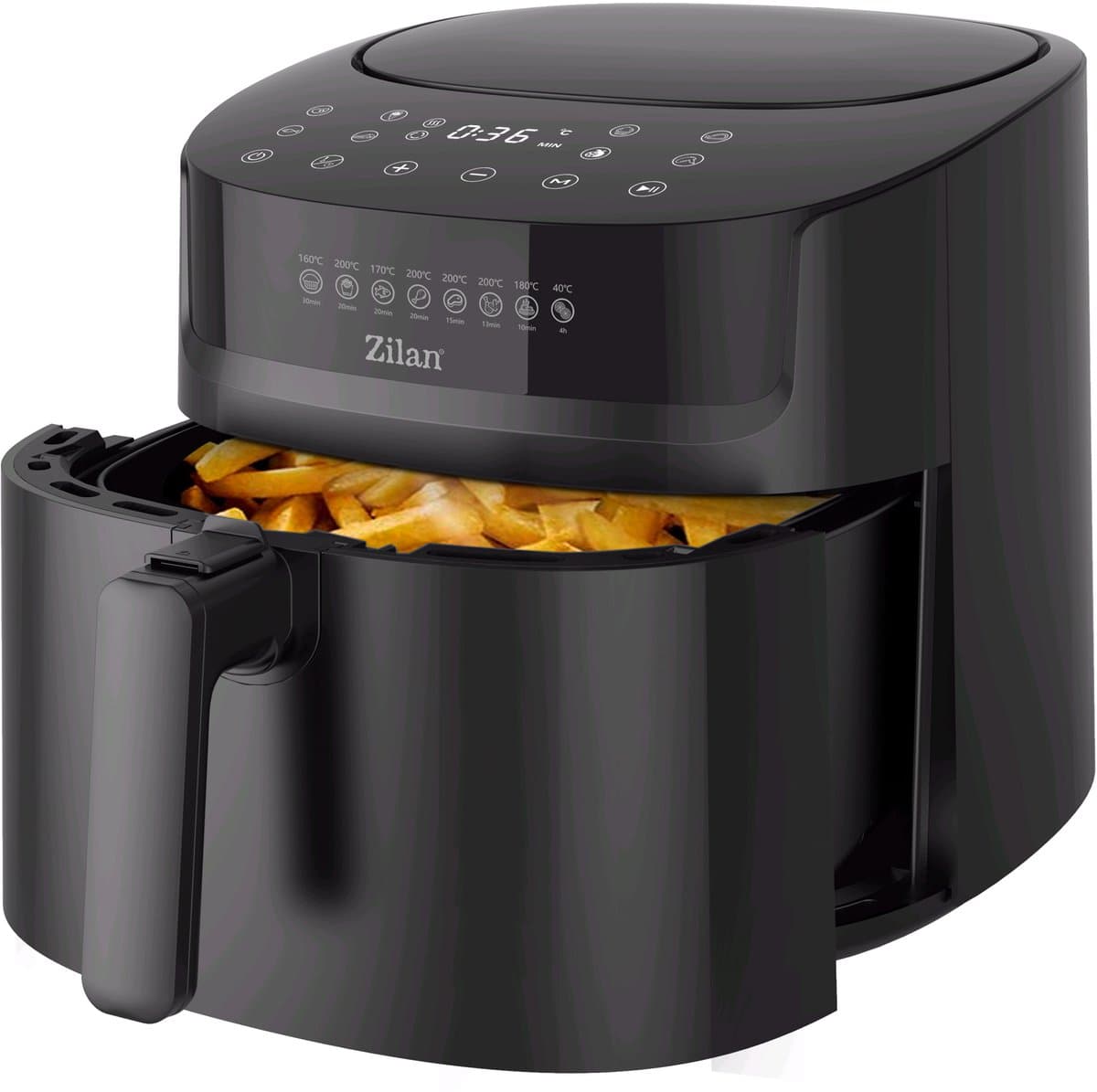 Airfryer XXL – 6,5 Liter – 1800 W – Touchscreen – 40–200°C – Automatische Programma’s – Uitneembare Mand – Zwart — afbeelding 1
