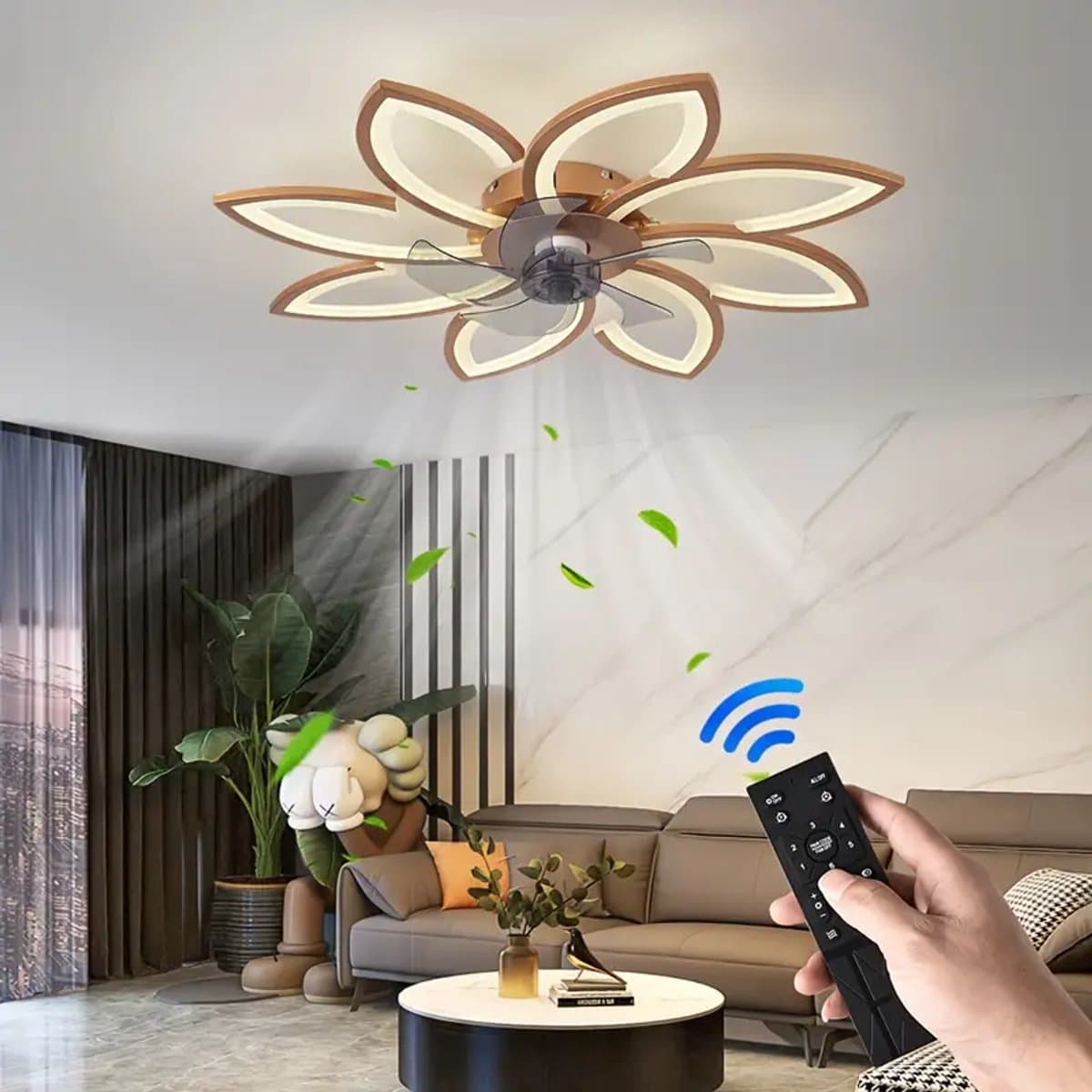 Plafondventilator met Verlichting - Met Afstandbediening - Stil in Gebruik - Stille Plafondventilator - Verlichting Woonkamer — afbeelding 1