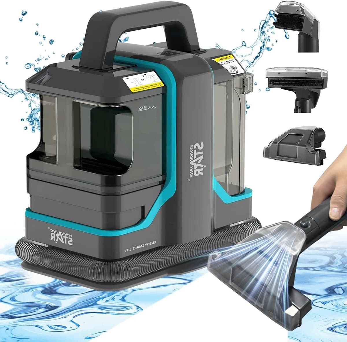 Jurrys Tapijt reiniger - Draagbaar - Machine - Cleaner - Vlekverwijdering - Geurverwijdering - ABS Materiaal - Bekleding — afbeelding 1