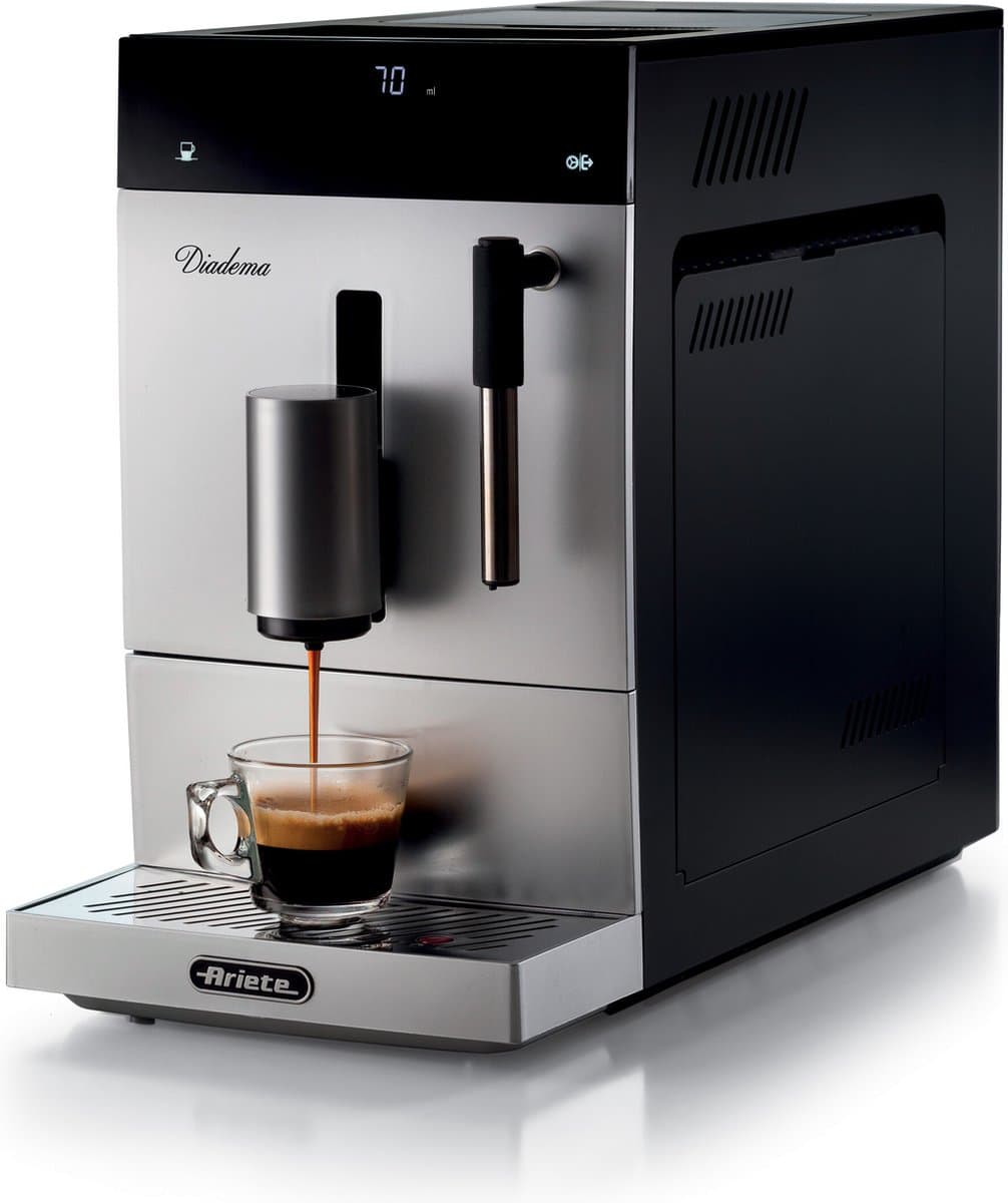 Ariete 1452/00 Diadema | Volautomatisch espressomachine | compact formaat | 19 bar druk | met stoompijpje | zilver — afbeelding 1