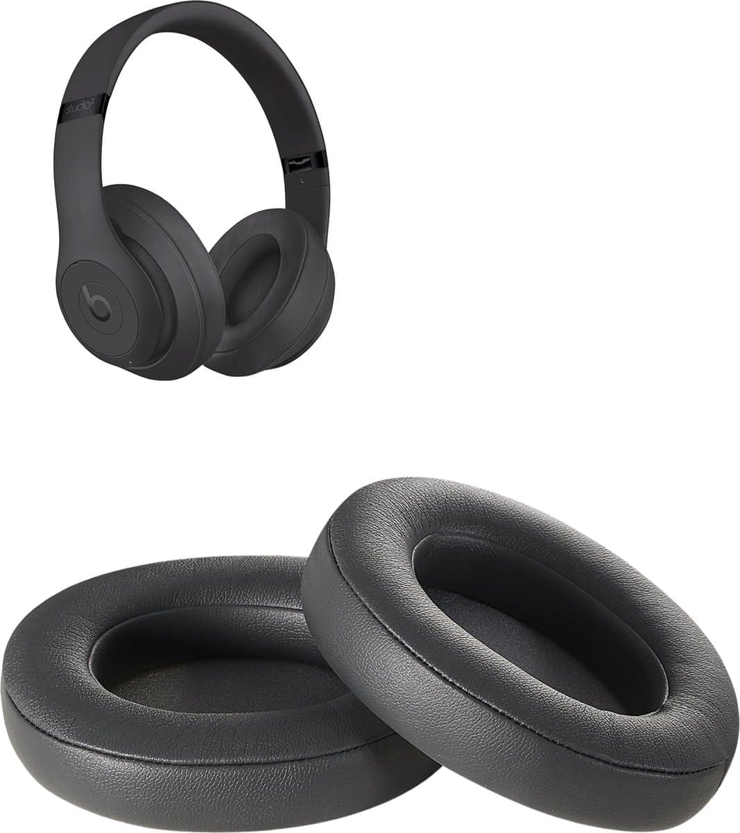 Oorkussens geschikt voor Beats By Dr. Dre Studio 2.0/3.0 wireless - Koptelefoon oorkussens voor Beats Studio antraciet — afbeelding 1