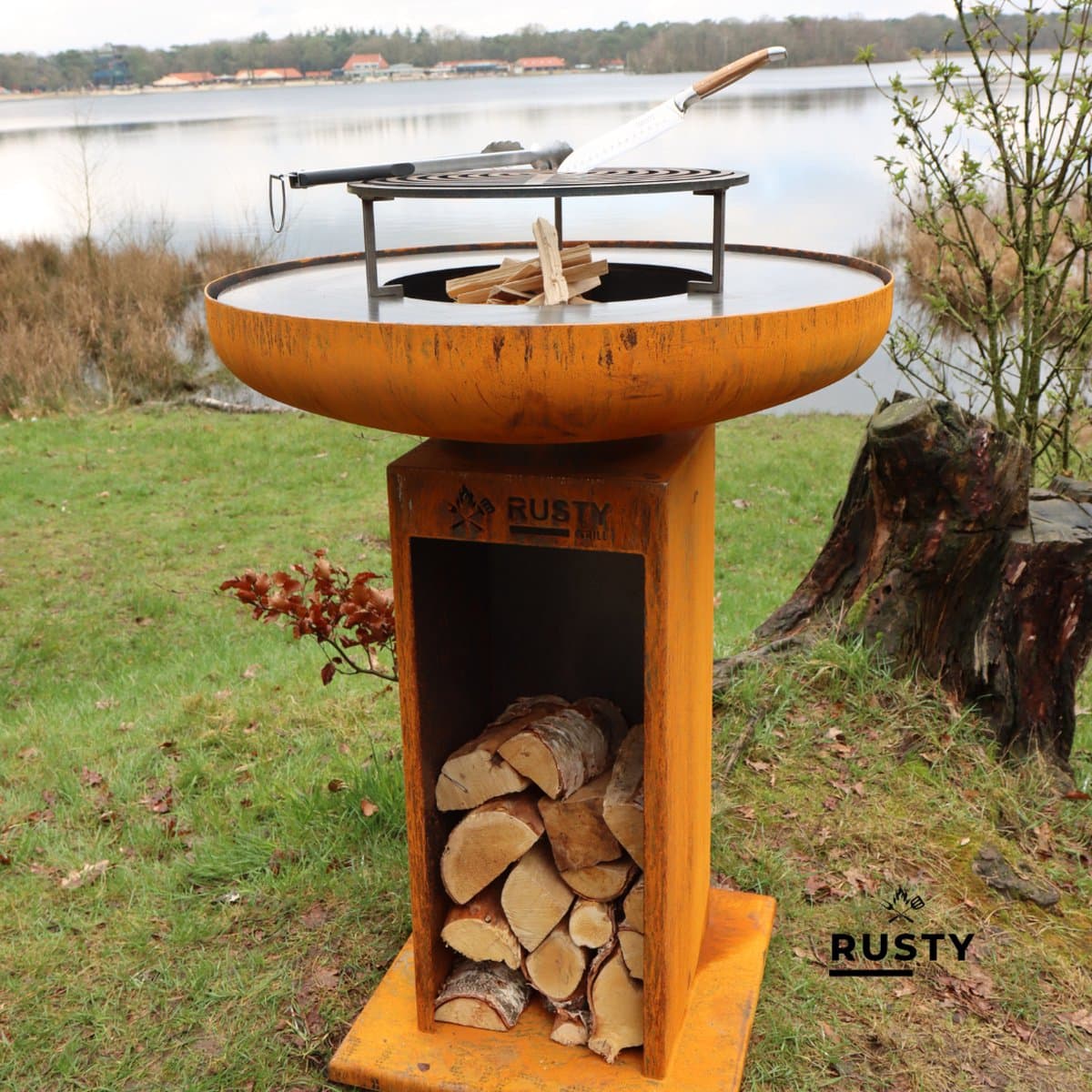 RustyGrill - 80cm inclusief grillrooster — afbeelding 1