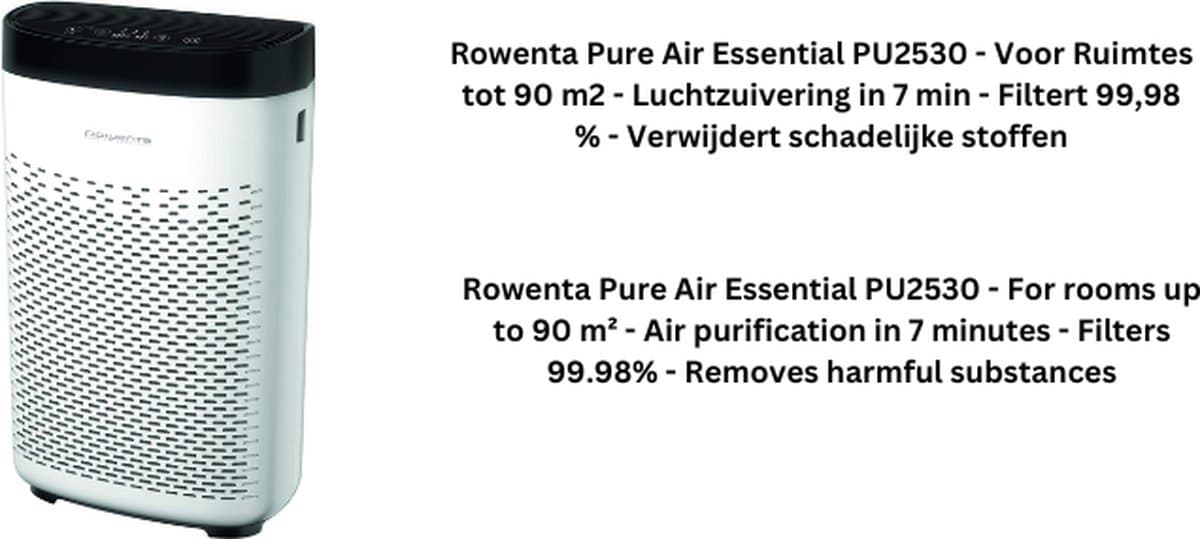 Pure Air Essential PU2530 - Voor Ruimtes tot 90 m2 - Luchtzuivering in 7 min - Filtert 99,98 % - Verwijdert schadelijke stoffen — afbeelding 1